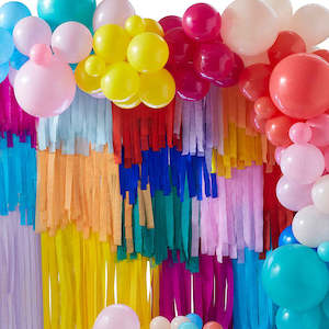 Diy Balloon Garland Set: Brights - Mix It Up Backdrop Kit Layered Streamers & Balloon Arch Brights Balloon Garland