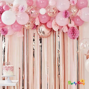 Balloon Garland Blush, Peach Balloon And Fan