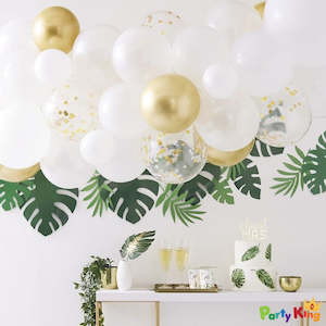 Diy Balloon Garland Set: Botanical Hen Party Gold Chrome Balloon Arch/ Garland
