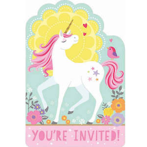 Invitations: Magical Unicorn Postcard Invitations