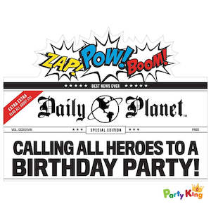 Justice League Heroes Unite Deluxe Invitations & Envelopes