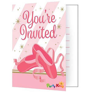 Invitations: Ballet Twinkle Toes Invitations Fold-Over Style