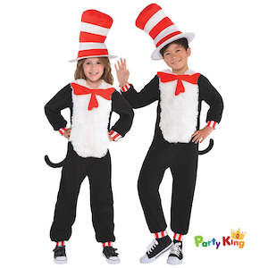 Kids Costumes: Dr. Seuss Cat In The Hat Jumpsuit Costume Set 4-6 Years