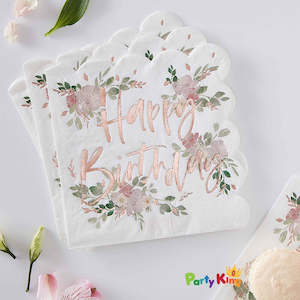 Ditsy Floral: Ditsy Floral Happy Birthday Napkins