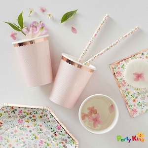 Ditsy Floral: Ditsy Floral Paper Cups Polka Cot Rose Gold