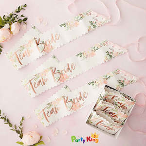 Floral Hen: Floral Hen Party Team Bride Sashes