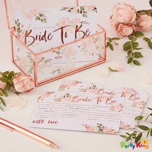 Floral Hen: Floral Hen Party Bride To Be Advice Cards