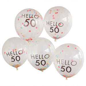 Bridgts Mix It Up: Brights - Mix It Up ‘Hello 50’ 30cm Balloons Brights