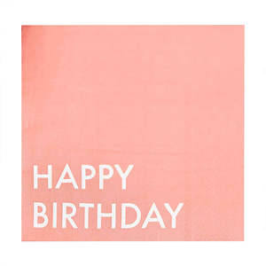 Brights - Mix It Up Napkins Happy Birthday Coral