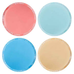 Brights - Mix It Up Paper Plates Happy Birthday Rim Mixed Colours
