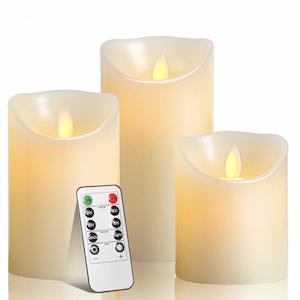 Products: 3 Piece Set 8cm Diameter Real Wax LED Battery Candle