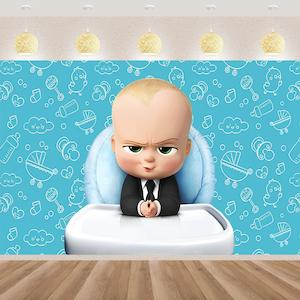 Themed Backdrops For Birthday Parties: Baby Boss Birthday Party Backdrop Banner