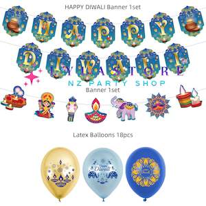 Themed Balloon Sets For Birthday Decoration: Dīpāvalī Festival Themed Birthday Party Balloon Pack Decorations - 360