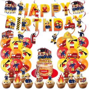 Fireman Sam Theme Party Balloon Birthday Decoration