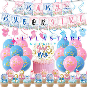 Themed Balloon Sets For Birthday Decoration: Gender Reveal Party Balloon Decorations - Boy or Girl Baby Shower -350