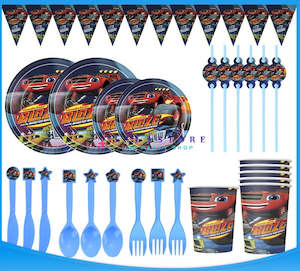 Themed Birthday Sets: Blaze the Monster Machines Birthday Party Supplies - 16-Piece Set for Celebration