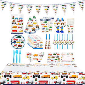 Themed Birthday Sets: 115Pcs Truck and Car Birthday Party Decorations
