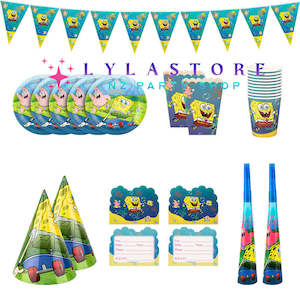 145Pcs SpongeBob SquarePants Birthday Party Decorations