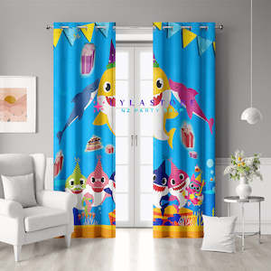 Baby Shark Blackout Curtains - Set of 2 | Kids Bedroom Décor