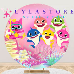 Baby Shark Party Supplies Decor: Baby Shark Backdrop Hire in Auckland - Premium 2m Round Design | Affordable Daily Rates