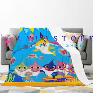 Baby Shark Party Supplies Decor: Baby Shark Flannel Blanket - Perfect for Snuggling