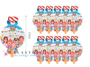6pcs Cocomelon Birthday Party Blow Dragons