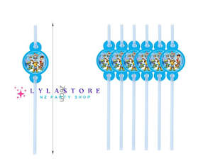 6 pcs Paw Patrol Birthday Party Straws