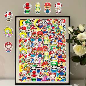 50Pcs Super Mario Sticker Set - Perfect for Parties and Birthdays