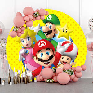 Super Mario Backdrop Hire in Auckland - Premium 2m Round Design | Affordable Daily Rates