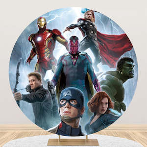 Marvel Superhero Party Supplies Decor: SuperHero Backdrop Hire in Auckland - Premium 2m Round Design | Affordable Daily Rates