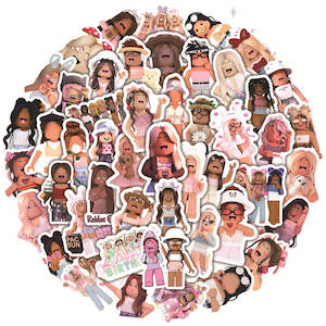Roblox Party Supplies Decor: 50Pcs Roblox Pink Sticker Set