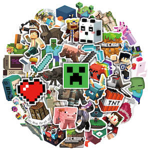 Minecraft Party Supplies Decor: 50Pcs Game Minecraft Sticker Set