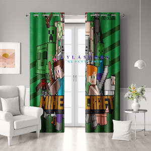 Minecraft Blackout Curtains - Set of 2 | Kids Bedroom Décor