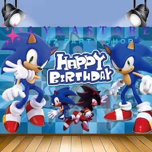 Sonic Party Supplies Decor: Sonic Birthday Party Backdrop | Banner - 14