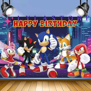 Sonic Birthday Party Backdrop | Banner - 12