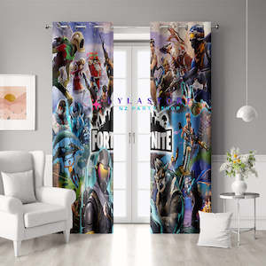 Fortnite Game Blackout Curtains - Set of 2 | Kids Bedroom Décor
