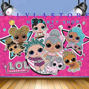 LOL Surprise Girl Birthday Party Backdrop | Banner - 25