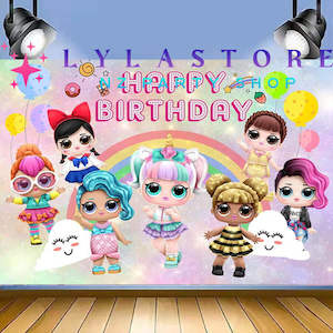 LOL Surprise Girl Birthday Party Backdrop | Banner - 24
