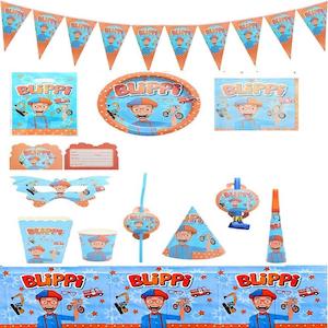 Blippi Party Supplies Decor: 145Pcs Blippi Birthday Party Decorations
