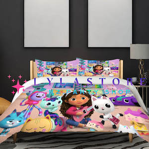 Gabby Dollhouse Party Supplies Decor: Gabby Dollhouse Duvet Cover Set - Perfect for Kids Bedroom