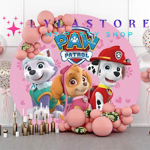 Mascot Costume Round Backdrop Hire For Parties: Paw Patrol Skye Backdrop Hire in Auckland - Premium 2m Round Design | Affordable Daily Rates