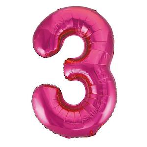 Foil Balloon Number Pink "3"