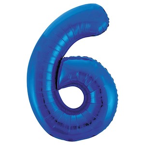 Foil Numbers: Foil Balloon Number Blue "6"