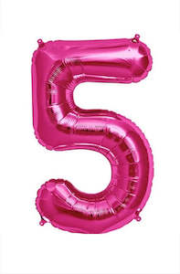 Foil Numbers: Foil Balloon Number Pink "5"
