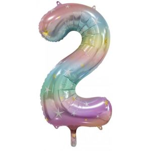 Foil Numbers: Foil Balloon Number Rainbow "2"