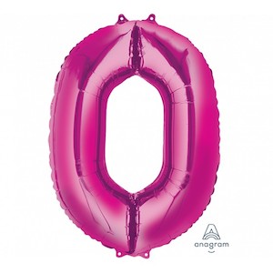 Foil Numbers: Foil Balloon Number Pink "0"