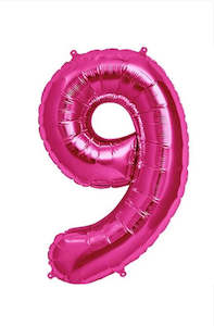 Foil Balloon Number Pink "9"