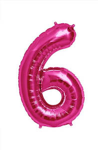 Foil Numbers: Foil Balloon Number Pink "6"