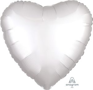 Shapes: Foil Balloon Satin Luxe White Heart