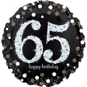 Foil Balloon 65th Birthday - Sparkles